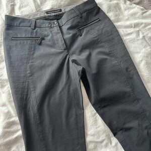 Luisa Cerano Charcoal Moto-Stitch Zip Pocket Ankle Slim Stretch Trousers – US 4